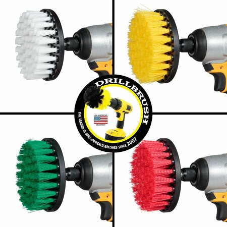 Drill Brush Power Scrubber By Useful Products 7 in W 5 in L Brush, Variety 4in-S-GRWY-QC-DB